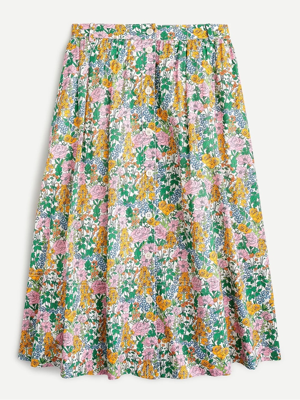 J.Crew Liberty Mini Floral Walk Button Front Midi Skirt Size 6 NWT